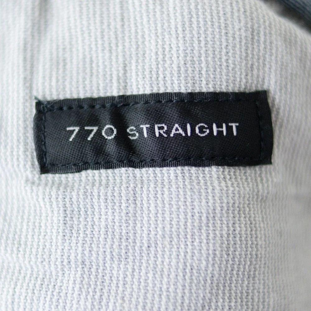 J‎ Crew Pants 770 Straight Mens 33x32 Blue Chambray Stretch Chinos L0719